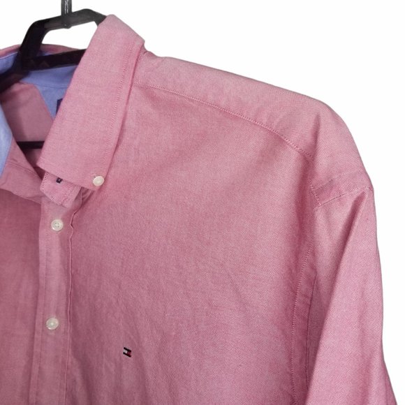 Tommy Hilfiger Men's Red Button Down 34-35 Fit - Picture 3 of 7